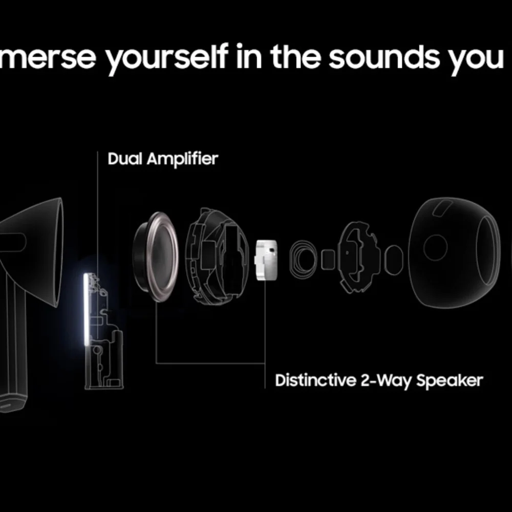 Samsung Silver Wireless Earbud Headphones